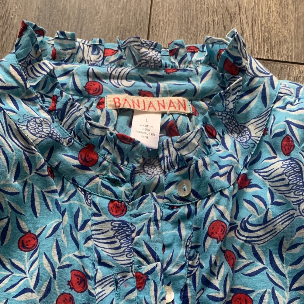Banjanan Blue and Red Patterned Blouse - Picture 9 of 12